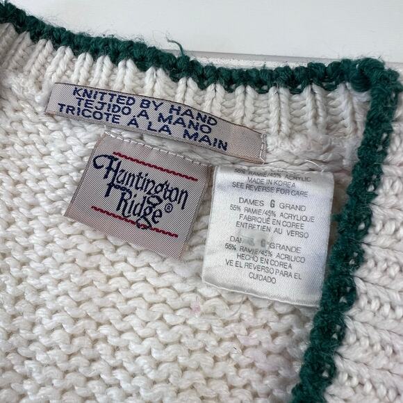 Huntington Ridge Vintage Knit Sweater Vest Women's size Large Heart Multi Color - Picture 4 of 6